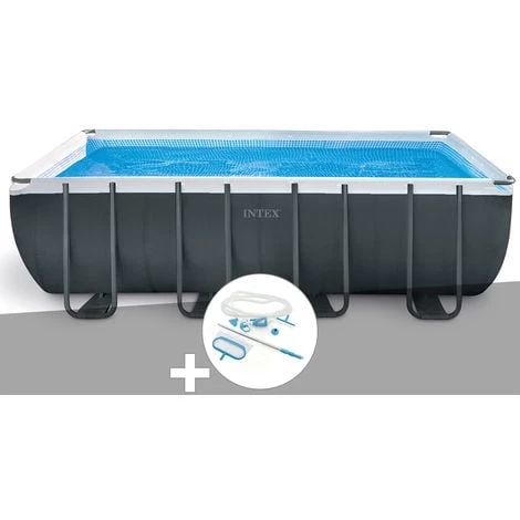 Kit Piscine Tubulaire Intex Ultra XTR Frame Rectangulaire 5,49 X 2,74 X 1,32 M + Kit D'entretien - Gris