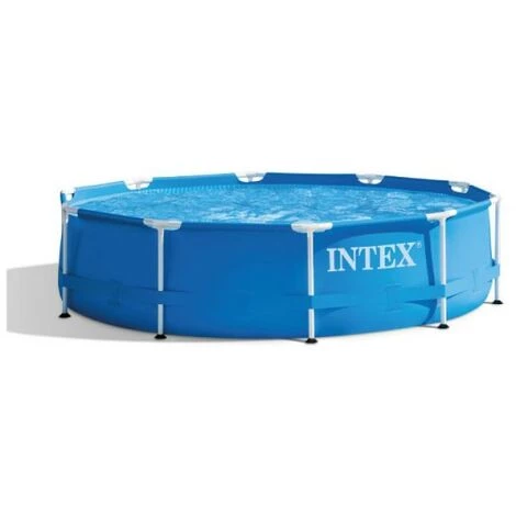 Kit Piscine Tubulaire Intex Metal Frame Ronde 3,05 X 0,76 M + Bâche De Protection - Bleu – Image 2