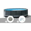 Kit Piscine Tubulaire Intex Ultra XTR Frame Ronde 5,49 X 1,32 M + 20 Kg De Zéolite + Kit D'entretien - Gris