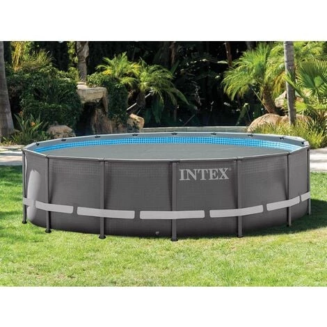 Bâche à Bulles Renforcée Ronde Pour Piscine Tubulaire Intex De Ø 4,27 M - Intex - Gris – Image 2
