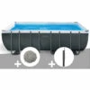 Kit Piscine Tubulaire Intex Ultra XTR Frame Rectangulaire 5,49 X 2,74 X 1,32 M + 10 Kg De Zéolite + Douche Solaire - Gris