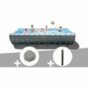 Kit Piscine Tubulaire Intex Ultra XTR Frame Rectangulaire 7,32 X 3,66 X 1,32 M + 20 Kg De Zéolite + Douche Solaire - Gris