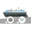 Kit Piscine Tubulaire Intex Ultra XTR Frame Rectangulaire 7,32 X 3,66 X 1,32 M + 20 Kg De Zéolite + Kit De Traitement Au Chlore - Gris