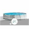 Kit Piscine Tubulaire Intex Prism Frame Ronde 4,57 X 1,22 M + Kit D'entretien - Gris