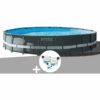 Kit Piscine Tubulaire Intex Ultra XTR Frame Ronde 7,32 X 1,32 M + Kit De Traitement Au Chlore - Gris