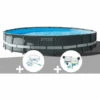Kit Piscine Tubulaire Intex Ultra XTR Frame Ronde 6,10 X 1,22 M + Kit D'entretien + Kit De Traitement Au Chlore - Gris