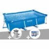 Kit Piscine Tubulaire Rectangulaire Intex 3,00 X 2,00 X 0,75 M + Filtration à Cartouche + 6 Cartouches De Filtration