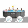 Kit Piscine Tubulaire Intex Baltik Ronde 4,57 X 1,22 M + Kit D'entretien + Kit De Traitement Au Chlore - Gris