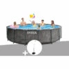 Kit Piscine Tubulaire Intex Baltik Ronde 4,57 X 1,22 M + Douche Solaire - Gris