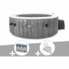 Kit Spa Gonflable Intex PureSpa Baltik Rond Bulles 4 Places + 6 Filtres + Porte-verre - Gris