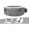 Kit Spa Gonflable Intex PureSpa Baltik Rond Bulles 4 Places + 6 Filtres + Aspirateur - Gris