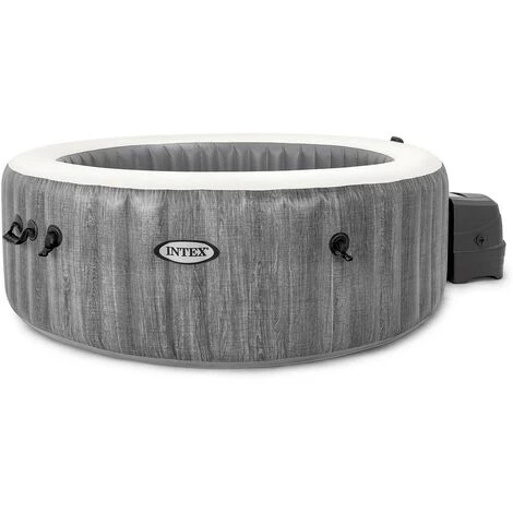 Kit Spa Gonflable Intex PureSpa Baltik Rond Bulles 4 Places + 6 Filtres + Aspirateur - Gris – Image 2