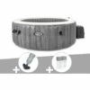 Kit Spa Gonflable Intex PureSpa Baltik Rond Bulles 4 Places + Aspirateur + Kit Traitement Brome - Gris