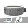 Kit Spa Gonflable Intex PureSpa Baltik Rond Bulles 6 Places + 6 Filtres + Aspirateur - Gris