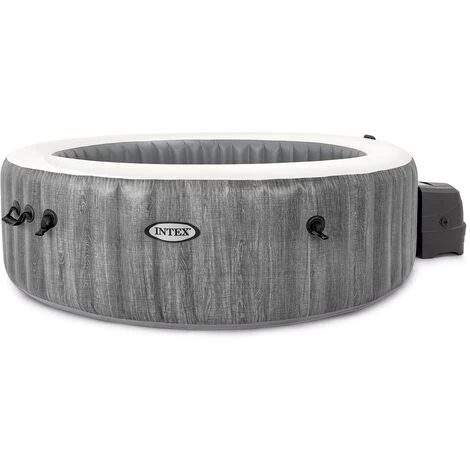 Kit Spa Gonflable Intex PureSpa Baltik Rond Bulles 6 Places + Kit D'entretien + Porte-verre - Gris – Image 2