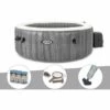 Kit Spa Gonflable Intex PureSpa Baltik Rond Bulles 6 Places + 6 Filtres + Kit D'entretien + Aspirateur - Gris
