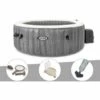 Kit Spa Gonflable Intex PureSpa Baltik Rond Bulles 6 Places + Kit D'entretien + Porte-verre + Aspirateur - Gris