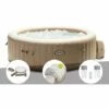 Kit Spa Gonflable Intex PureSpa Sahara Rond Bulles 4 Places + Kit D'entretien + 2 Appuie-têtes + Kit Traitement Brome - Beige