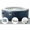 Kit Spa Gonflable Intex PureSpa Blue Navy Rond Bulles 6 Places + 6 Filtres + Kit D'entretien + Porte-verre - Bleunuit