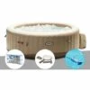Kit Spa Gonflable Intex PureSpa Sahara Rond Bulles 4 Places + 6 Filtres + Kit D'entretien + Aspirateur - Beige