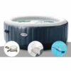 Kit Spa Gonflable Intex PureSpa Blue Navy Rond Bulles 6 Places + Kit D'entretien + Porte-verre + Aspirateur - Bleunuit