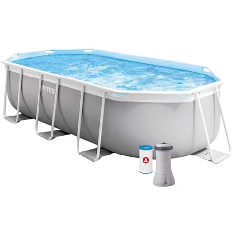 Piscine Tubulaire Prism Frame - Ovale - 4 M X 2 M X 1 M De Intex