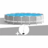Kit Piscine Tubulaire Intex Prism Frame Ronde 5,49 X 1,22 M + Douche Solaire - Gris