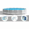 Kit Piscine Tubulaire Intex Prism Frame Ronde 5,49 X 1,22 M + 6 Cartouches De Filtration + Kit D'entretien + Bâche à Bulles - Gris
