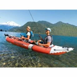 Kit Canoë Gonflable 1 Place Excursion Pro K1 Avec Rames Et Gonfleur - Intex - Rouge