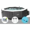 Kit Spa Gonflable Intex PureSpa Carbone Octogonal Bulles Et Jets 4 Places + 12 Filtres + Kit Traitement Brome + Aspirateur - Noir