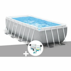 Kit Piscine Tubulaire Intex Prism Frame Rectangulaire 4,00 X 2,00 X 1,22 M + Kit De Traitement Au Chlore