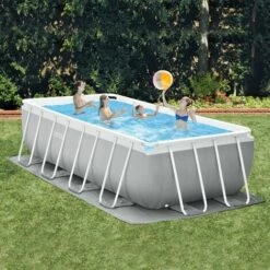Piscine Tubulaire Prism Rectangulaire 4.88 X 2.44 X 1.07m Intex + Accessoires - Bleu - Bleu