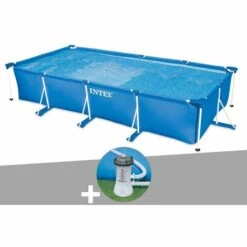 Kit Piscine Tubulaire Rectangulaire Intex 4,50 X 2,20 X 0,84 M + Filtration à Cartouche