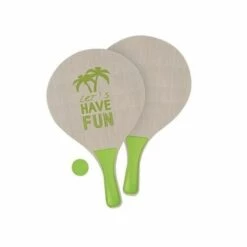 Intex - Lot De 2 Raquettes De Plage Bois Avec 1 Balle - Vert