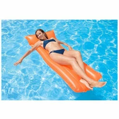 Intex - Matelas Gonflable Décor Givré - Orange Fluo