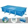 Kit Piscine Tubulaire Rectangulaire Intex 4,50 X 2,20 X 0,84 M + Filtration à Cartouche + 6 Cartouches De Filtration + Bâche De Protection