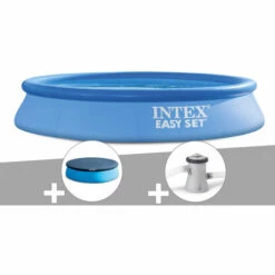 Kit Piscine Autoportée Intex Easy Set 3,05 X 0,61 M + Bâche De Protection + Épurateur à Cartouche