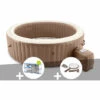 Kit Spa Gonflable Intex PureSpa Sahara Rond Bulles 8 Places + 12 Filtres + Kit D'entretien - Beige