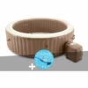 Kit Spa Gonflable Intex PureSpa Sahara Rond Bulles 8 Places + Aspirateur - Beige