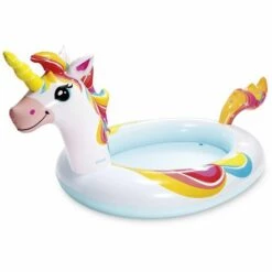 INTEX Piscinette Gonflable Fontaine Licorne - Blanc