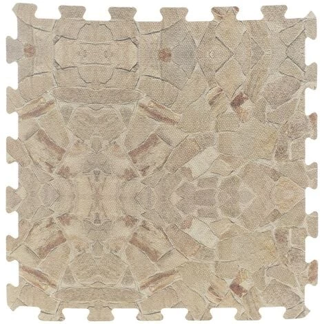 INTEX Tapis Mousse 8 Dalles Modulables Façon Pierre - Beige