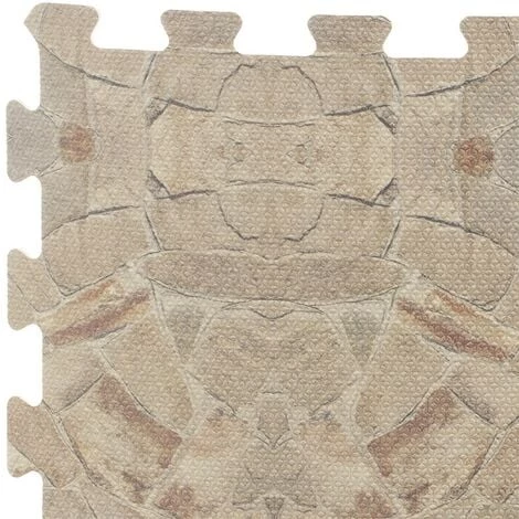 INTEX Tapis Mousse 8 Dalles Modulables Façon Pierre - Beige – Image 2