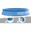 Kit Piscine Autoportée Intex Easy Set 3,05 X 0,61 M + Bâche De Protection + Bâche à Bulles