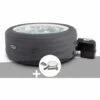Kit Spa Gonflable Intex PureSpa Access Rond Bulles 4 Places + Kit D'entretien - Gris