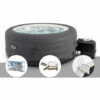 Kit Spa Gonflable Intex PureSpa Access Rond Bulles 4 Places + 6 Filtres + Kit D'entretien + Porte-verre - Gris