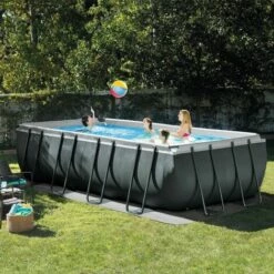 Kit Piscine Intex Ultra Rectangulaire 5,49 M - Gris - Gris