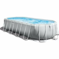 Kit Piscine Hors Sol Tubulaire INTEX - Prism Frame - 610 X 305 X 122 Cm - Ovale (Livrée Avec Une Bâche, échelle, Tapis De Sol