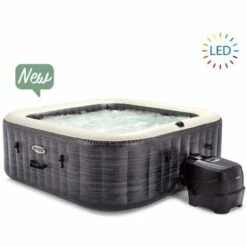 Spa Gonflable 6 Places Ardoise Carré Intex - Gris - Gris Ardoise