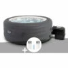 Kit Spa Gonflable Intex PureSpa Access Rond Bulles 4 Places + Kit Traitement Brome - Gris
