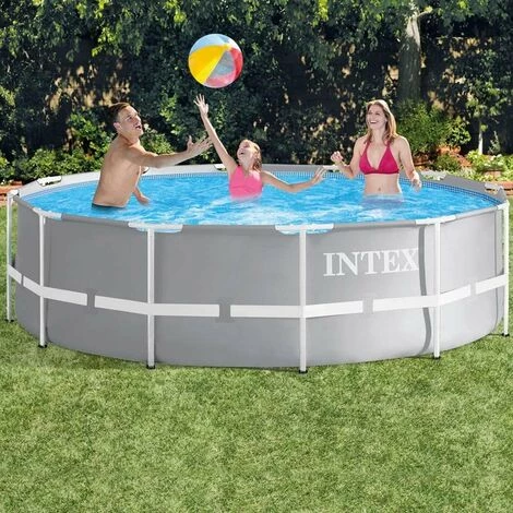 Piscine Ronde Hors Sol Intex Prism Frame Ø 366 Cm Couleur Gris 26716NP | Gris – Image 2